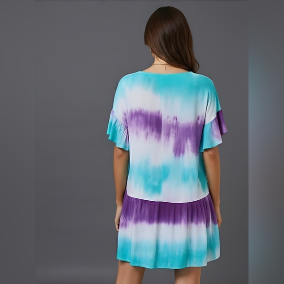 Tye Dye Loose Mini Dress - Picture 4 of 6